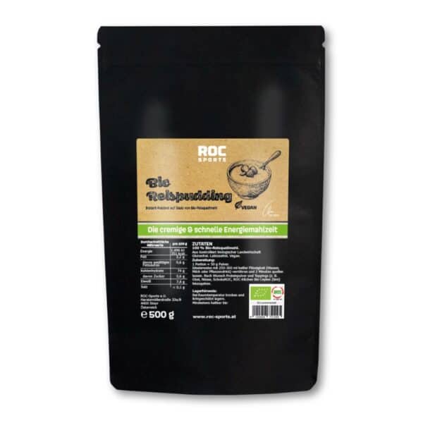 ROC-Sports Bio Reispudding, Instant Reisquellmehl aus kontrolliert biologischer Landwirtschaft, Energiemahlzeit und schneller Kohlenhydratlieferant